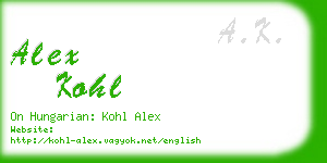 alex kohl business card